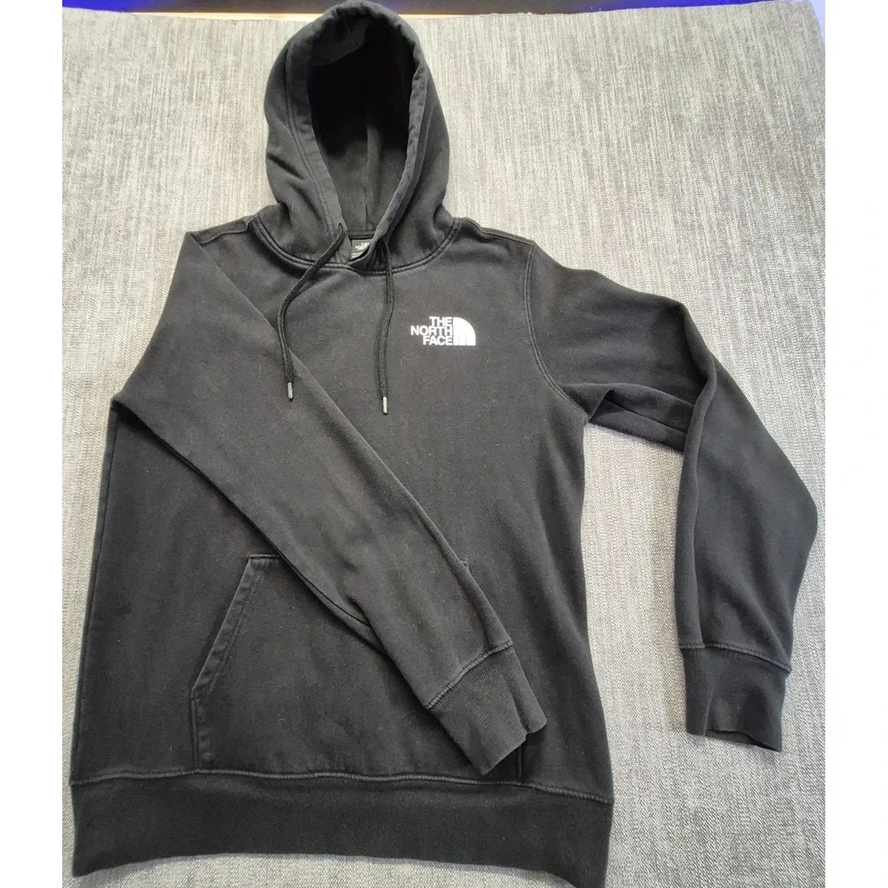 The North Face Men's M Box NSE Pullover Hoodie Black 2 Side Graphics Drawstring